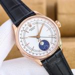 ROLEX 316L Steel Geneve Cellini Series 39MM Moon-Phase Watch